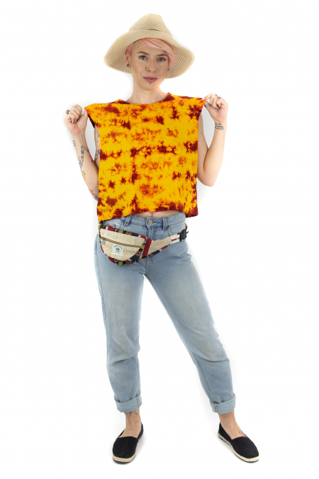 Tricou fara maneci Tie Dye 2 - Galben [2]