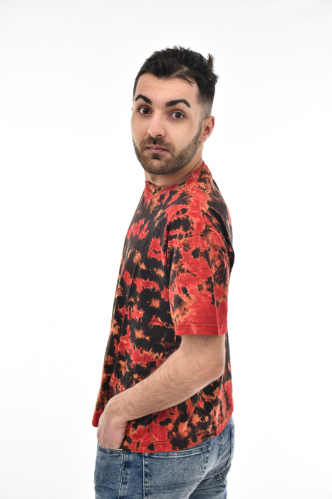 Tricou Tie Dye AllOver Splash - Maro Inchis [5]