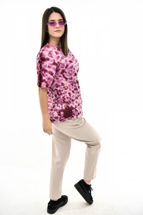 Tricou Tie Dye AllOver Splash - Maro Inchis [7]