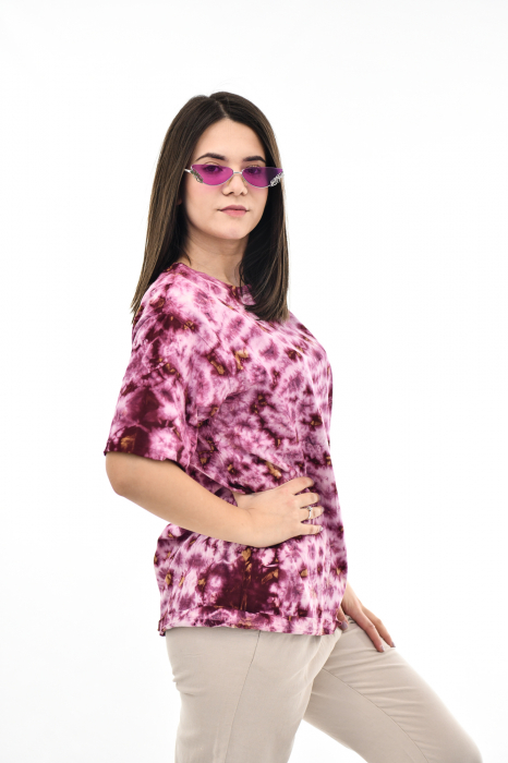 Tricou Tie Dye AllOver Splash - Maro Inchis [9]