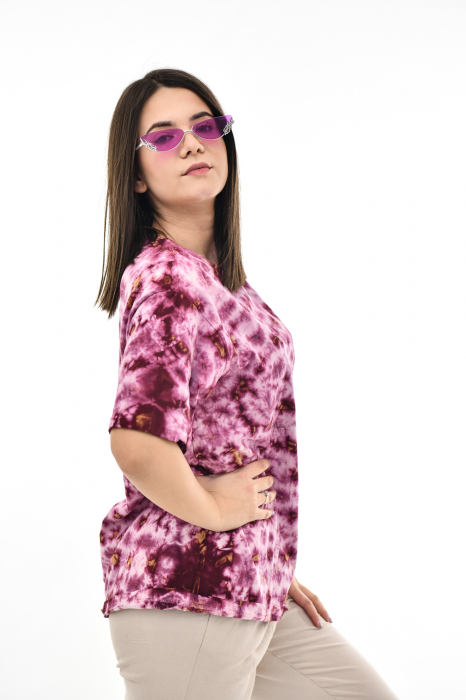 Tricou Tie Dye AllOver Splash - Maro Inchis [8]