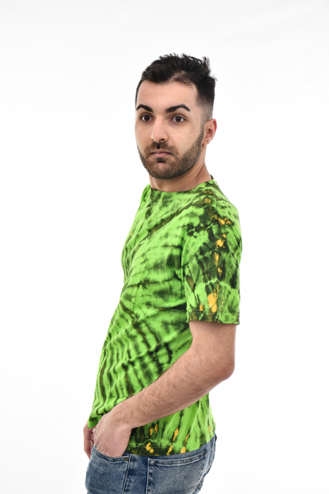 Tricou Tie Dye Circle Splash - Verde Inchis [5]