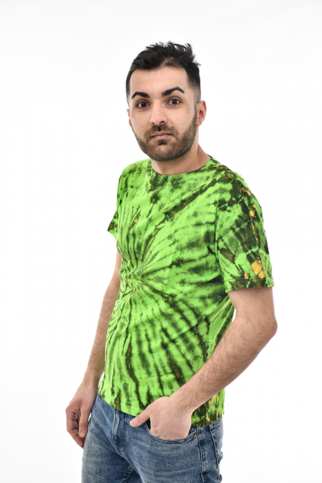 Tricou Tie Dye Circle Splash - Verde Inchis [2]