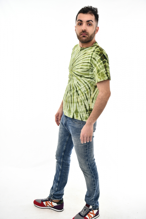 Tricou Tie Dye Circle Splash - Verde Inchis [2]
