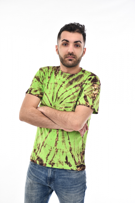 Tricou Tie Dye Circle Splash - Verde Inchis [8]