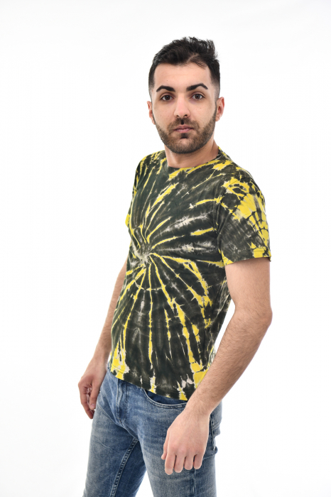 Tricou Tie Dye Circle Splash - Verde Inchis [3]