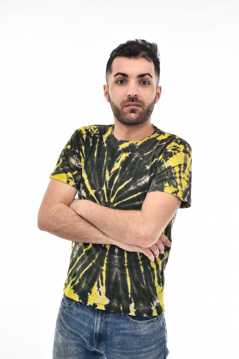 Tricou Tie Dye Circle Splash - Verde Inchis [2]