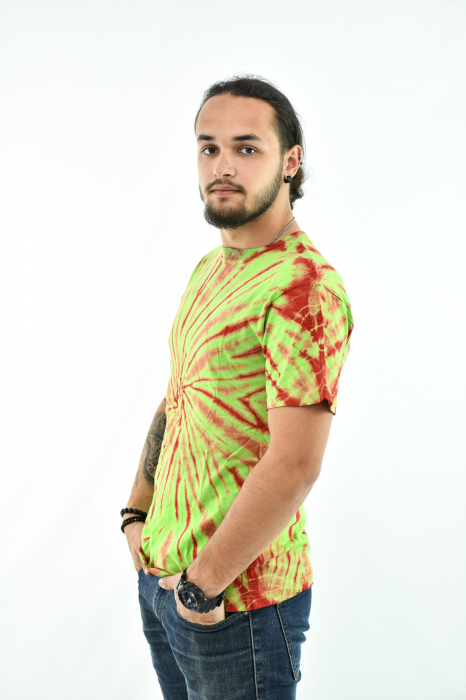 Tricou Tie Dye Circle Splash - Verde Inchis [3]