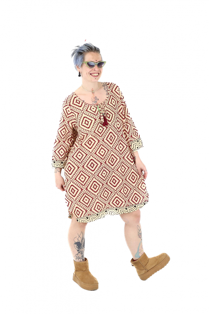 Tunica din 100% bumbac cu maneca 3/4 si croi relaxat - Model 3 [3]