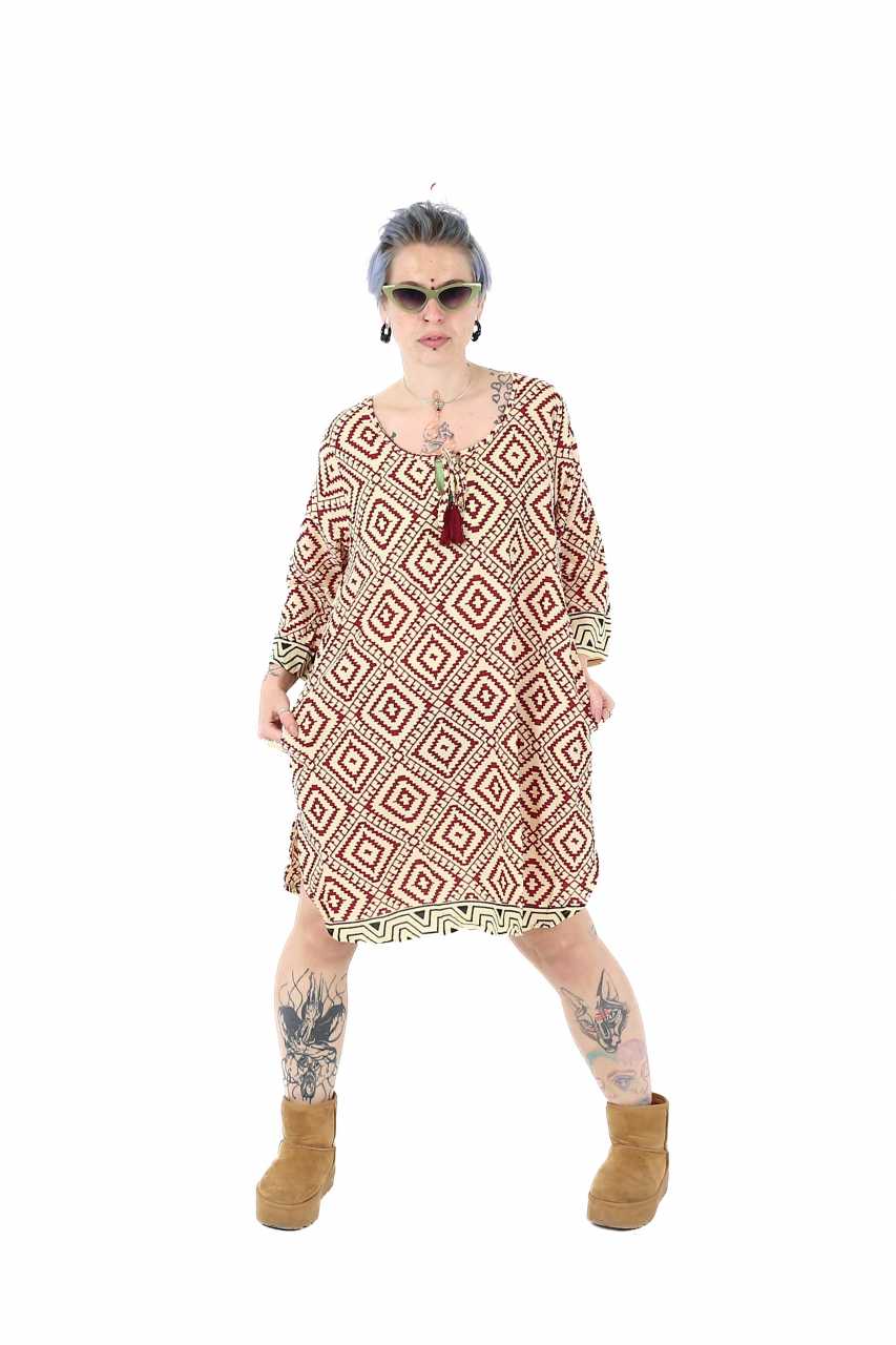 Tunica din 100% bumbac cu maneca 3/4 si croi relaxat - Model 3 [2]