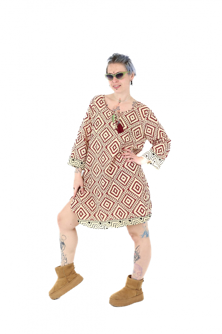 Tunica din 100% bumbac cu maneca 3/4 si croi relaxat - Model 3 [5]