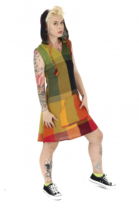 Tunică fără mâneci cu glugă - Multicolor [3]