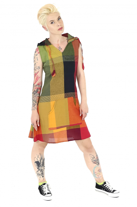 Tunică fără mâneci cu glugă - Multicolor [2]