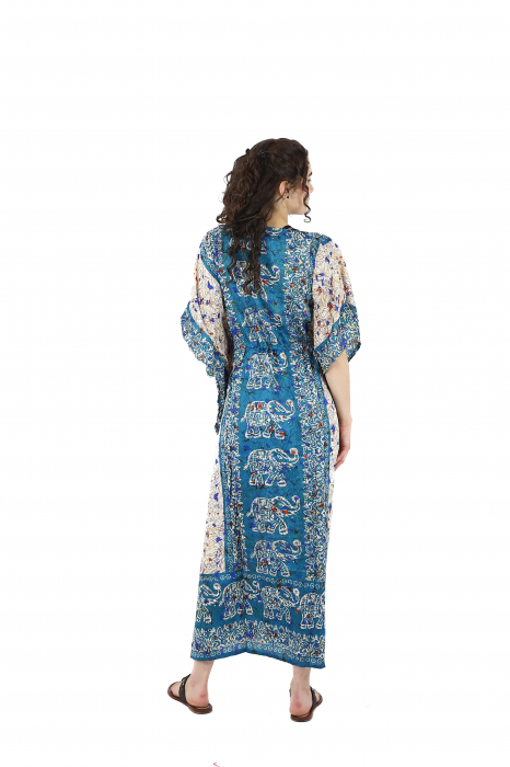 Tunica lunga cu ajustare in talie - Albastru [3]