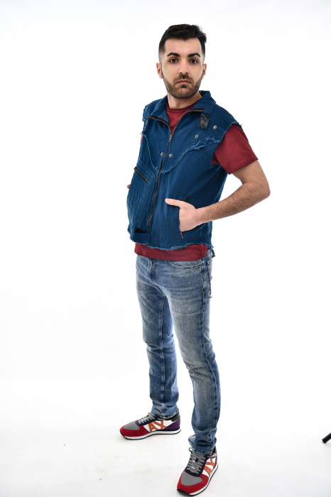Vesta regular cu guler rusesc - Negru [9]