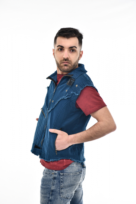 Vesta regular cu guler rusesc - Negru [13]