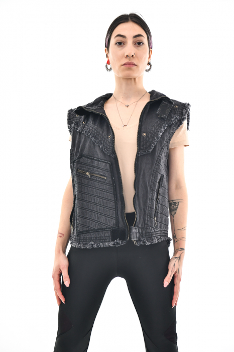 Vesta regular cu guler rusesc - Negru [3]