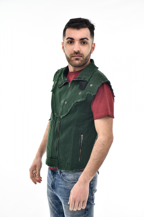 Vesta regular cu guler rusesc - Negru [8]