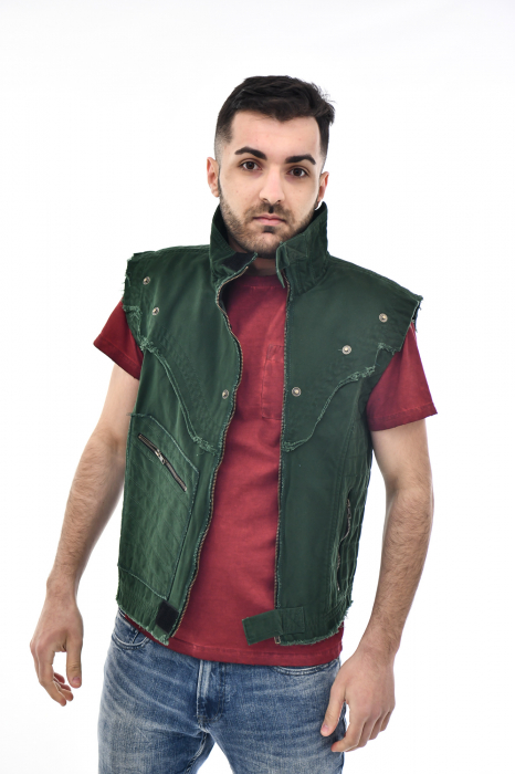 Vesta regular cu guler rusesc - Negru [2]
