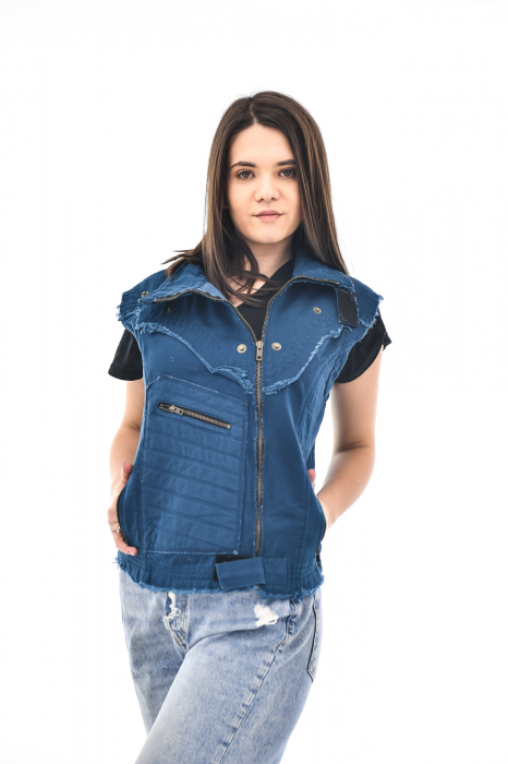 Vesta regular cu guler rusesc - Negru [3]