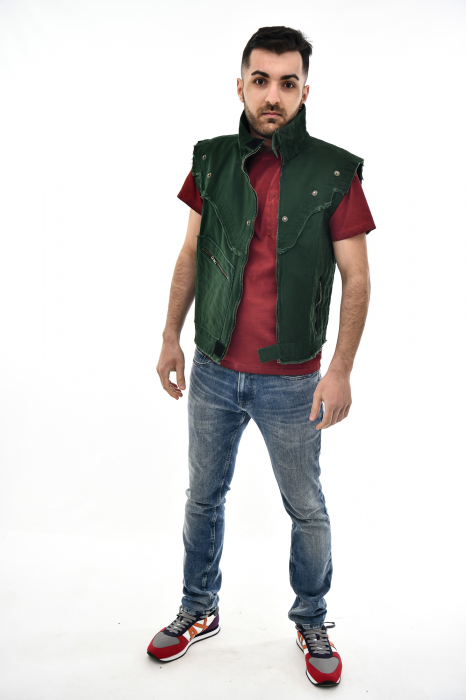 Vesta regular cu guler rusesc - Negru [4]