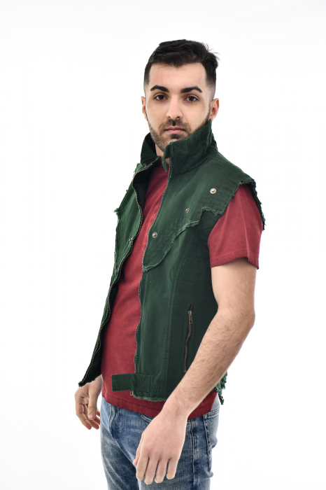 Vesta regular cu guler rusesc - Negru [6]