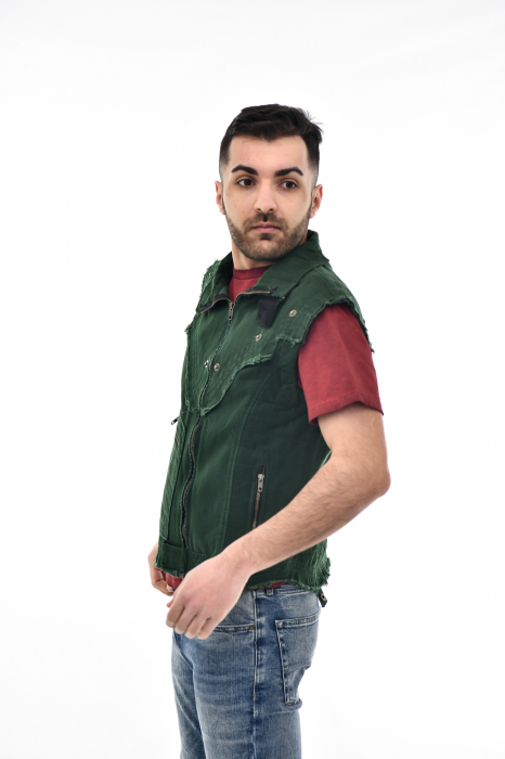 Vesta regular cu guler rusesc - Negru [10]
