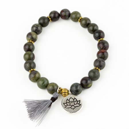 Bijuterii - Bratara Fixa Blood Stone -  Floare de Lotus