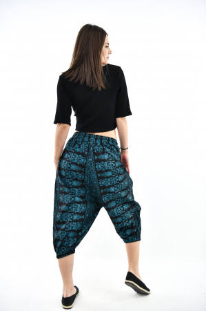 Salvari 3/4 cu print floral - Negru si Verde [5]