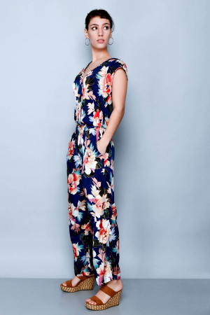 Salopeta albastra cu model floral - 16.LJ-5041 [2]