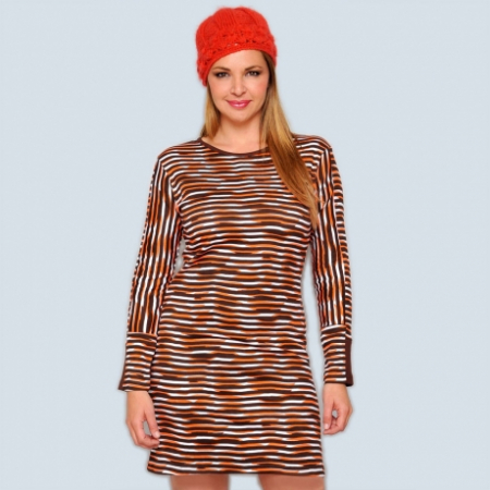 PROMOȚII - Rochie imprimeu dungi – culorile toamnei