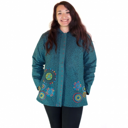 Jacheta casual femei – albastru&print all over BG 11 [0]