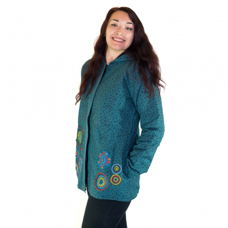 Jacheta casual femei – albastru&print all over BG 11 [1]