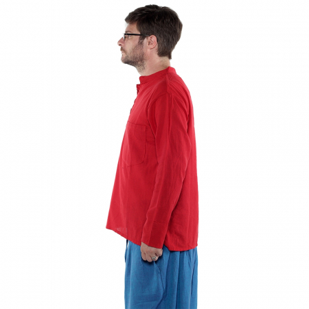 Camasa lejera de bumbac cu maneca lunga- ROSU [0]