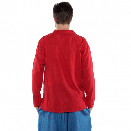 Camasa lejera de bumbac cu maneca lunga- ROSU [1]