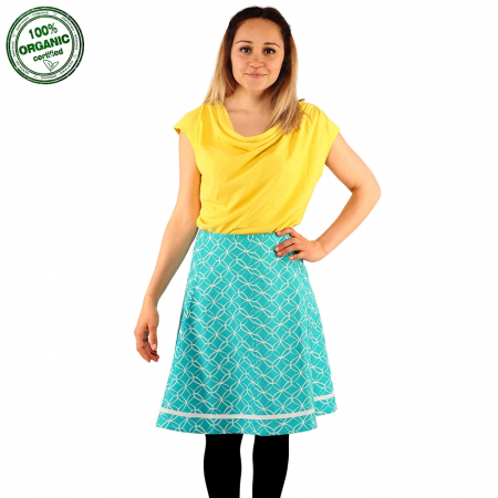 Fustă din cânepă și bumbac organic - Turquoise [2]