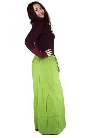 Pantaloni tip fusta din bumbac - Verde [4]