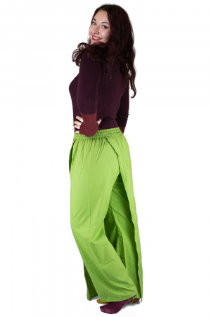 Pantaloni tip fusta din bumbac - Verde [8]