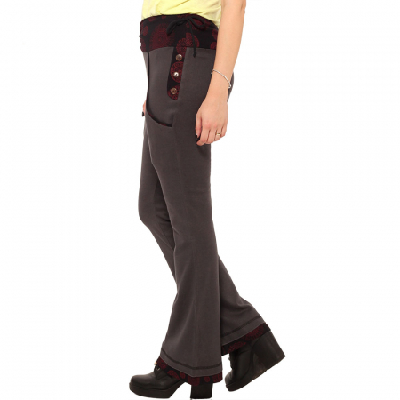 Pantaloni gri negru - Mandala rosie [2]