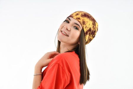 Bandana cu elastic Tie Dye - Visiniu [4]