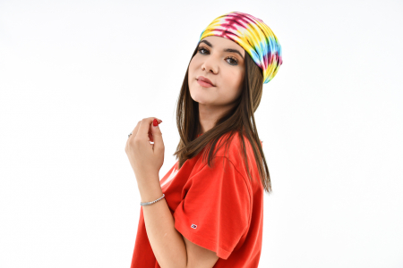 Bandana cu elastic Tie Dye - Visiniu [3]