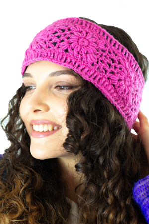 Bentițe - Bentita din lana crosetata - Hot Pink