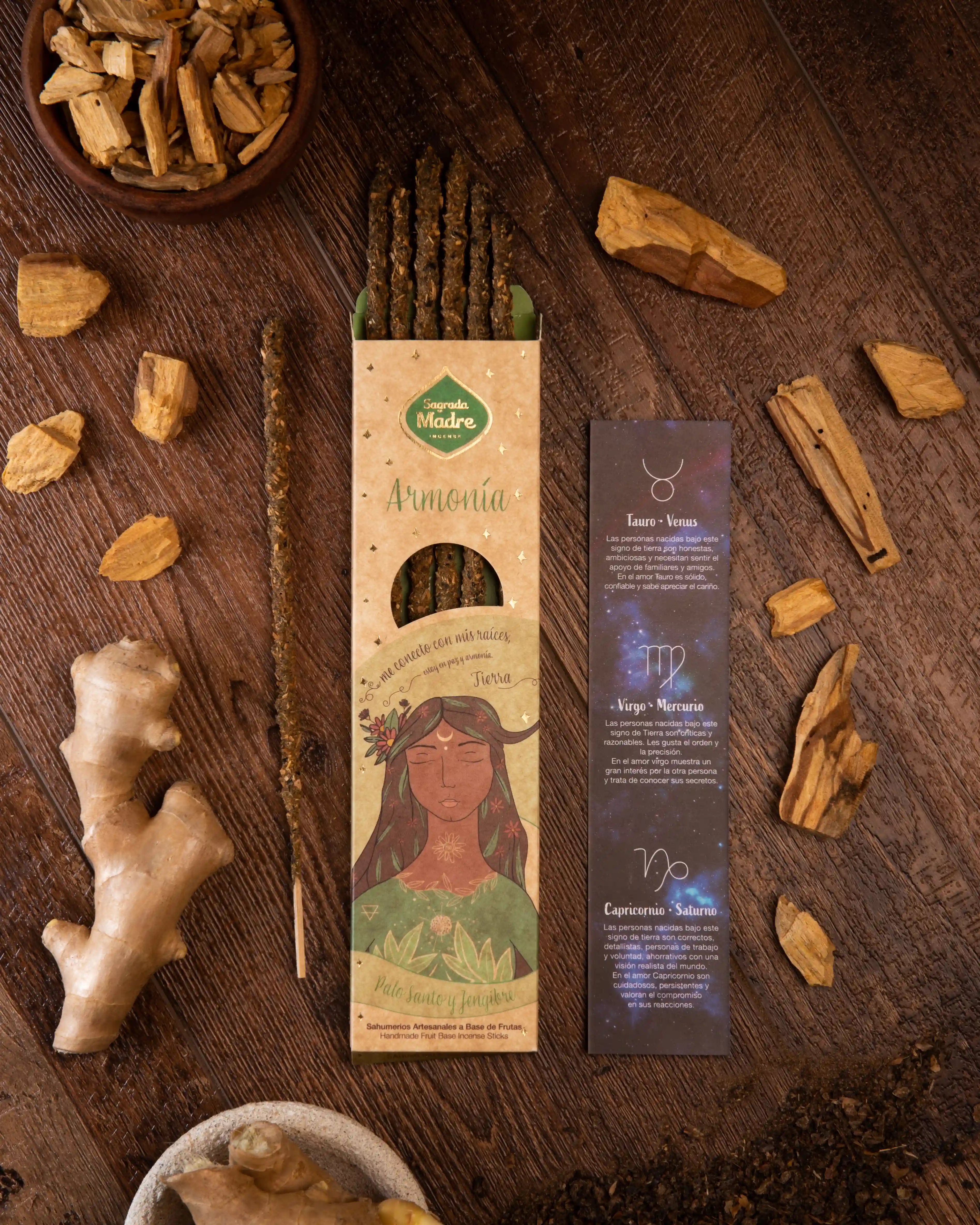 Bețișoare Parfumate Luxury Sagrada Madre Colecția 5 Elementos – Tierra (Palo Santo and Ginger) – Armonia (Harmony) [4]