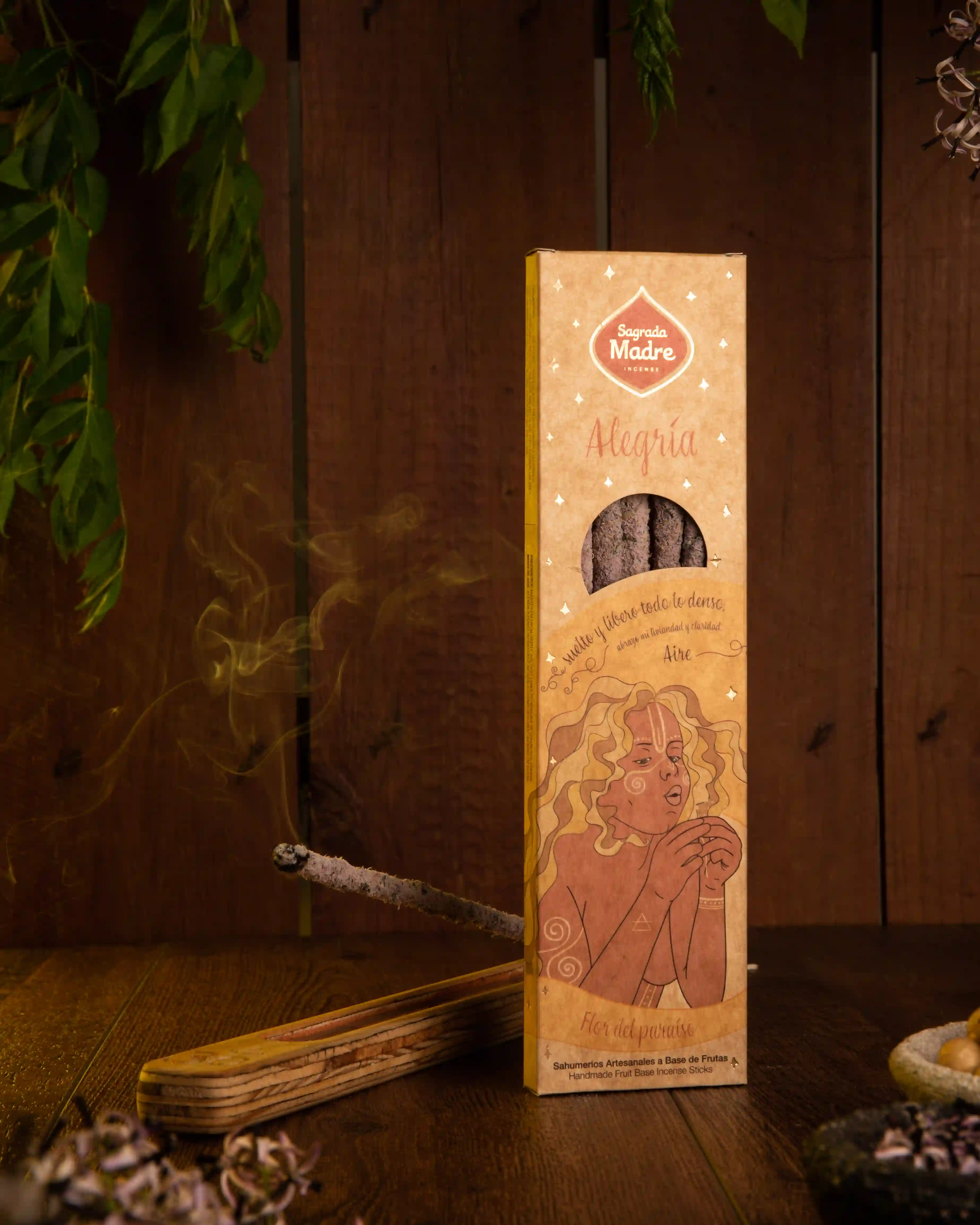 Bețișoare Parfumate Luxury Sagrada Madre Colecția 5 Elementos – Aire (Flor del árbol paraíso) – Alegría (Joy) [3]