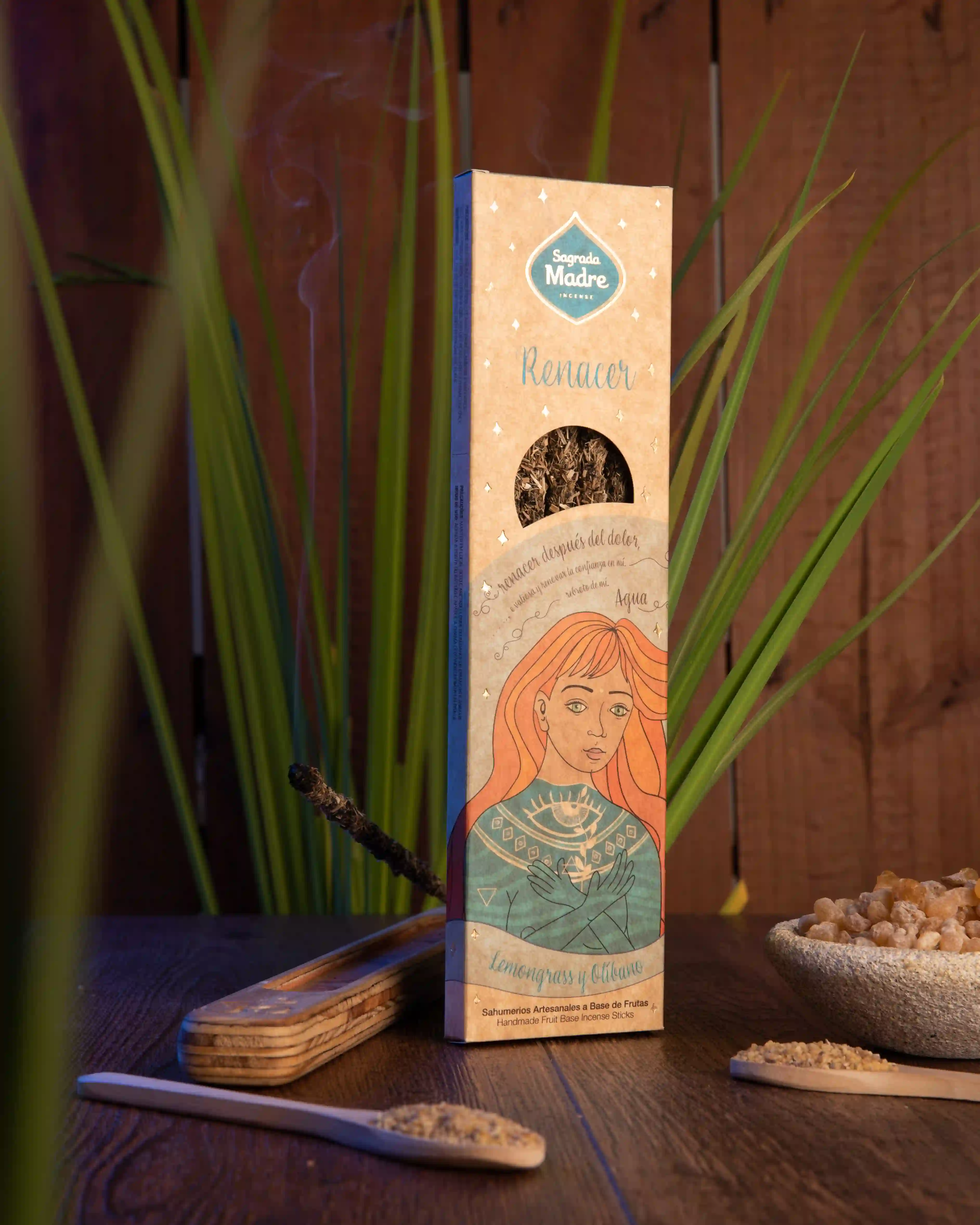 ZEN - Bețișoare Parfumate Luxury Sagrada Madre Colecția 5 Elementos – Agua (Lemongrass and Frankincense) – Renacer (Rebirth)