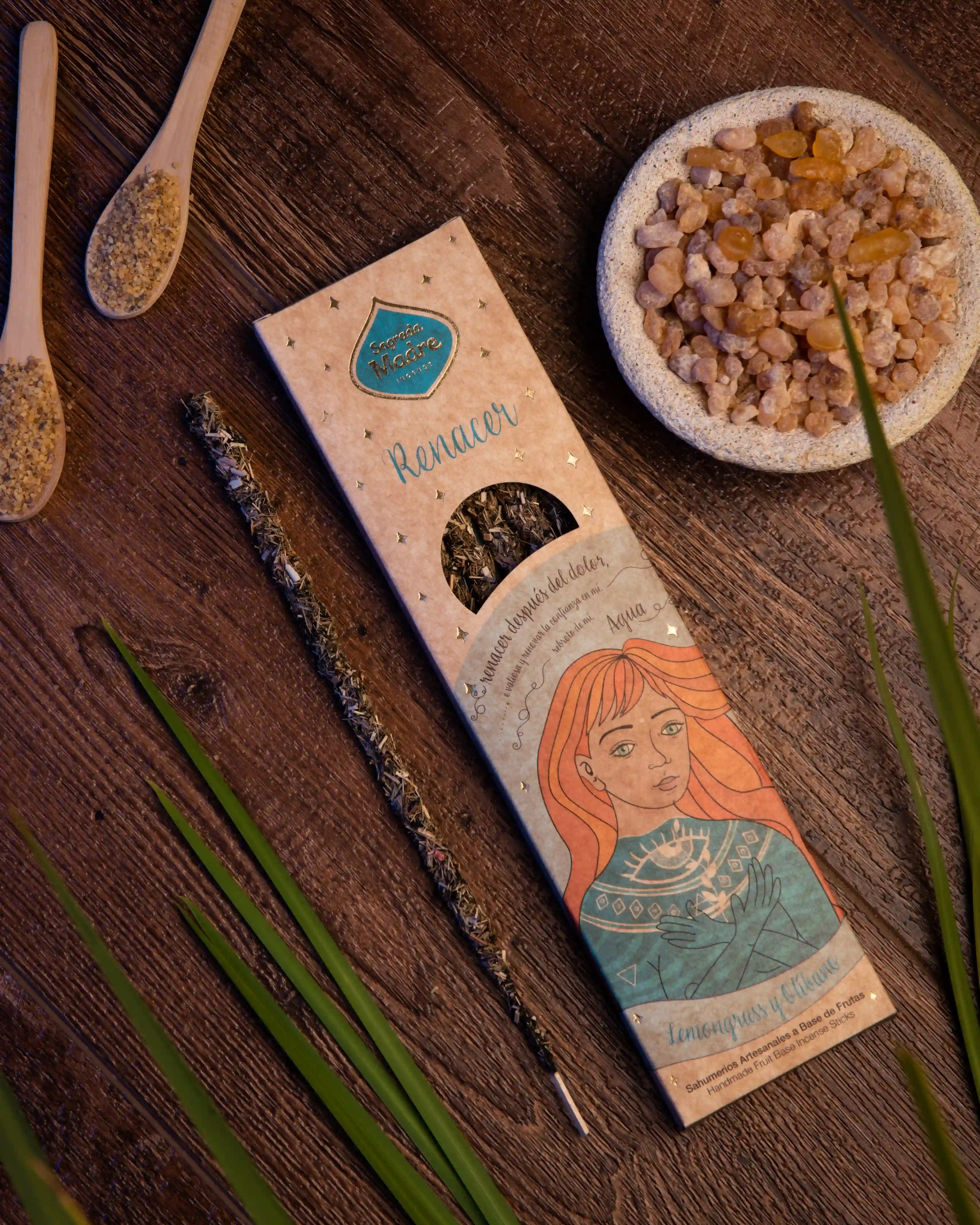 Bețișoare Parfumate Luxury Sagrada Madre Colecția 5 Elementos – Agua (Lemongrass and Frankincense) – Renacer (Rebirth) [6]