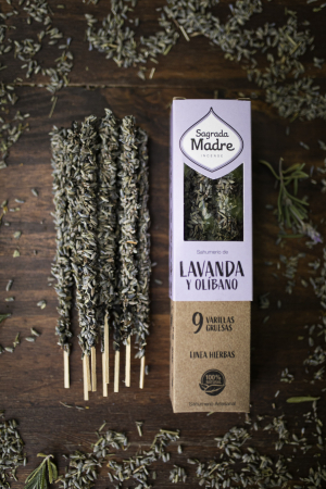 ZEN - Bețișoare Parfumate Luxury Sagrada Madre Colecția Linea Hierbas – Lavender Flowers and Olibanum