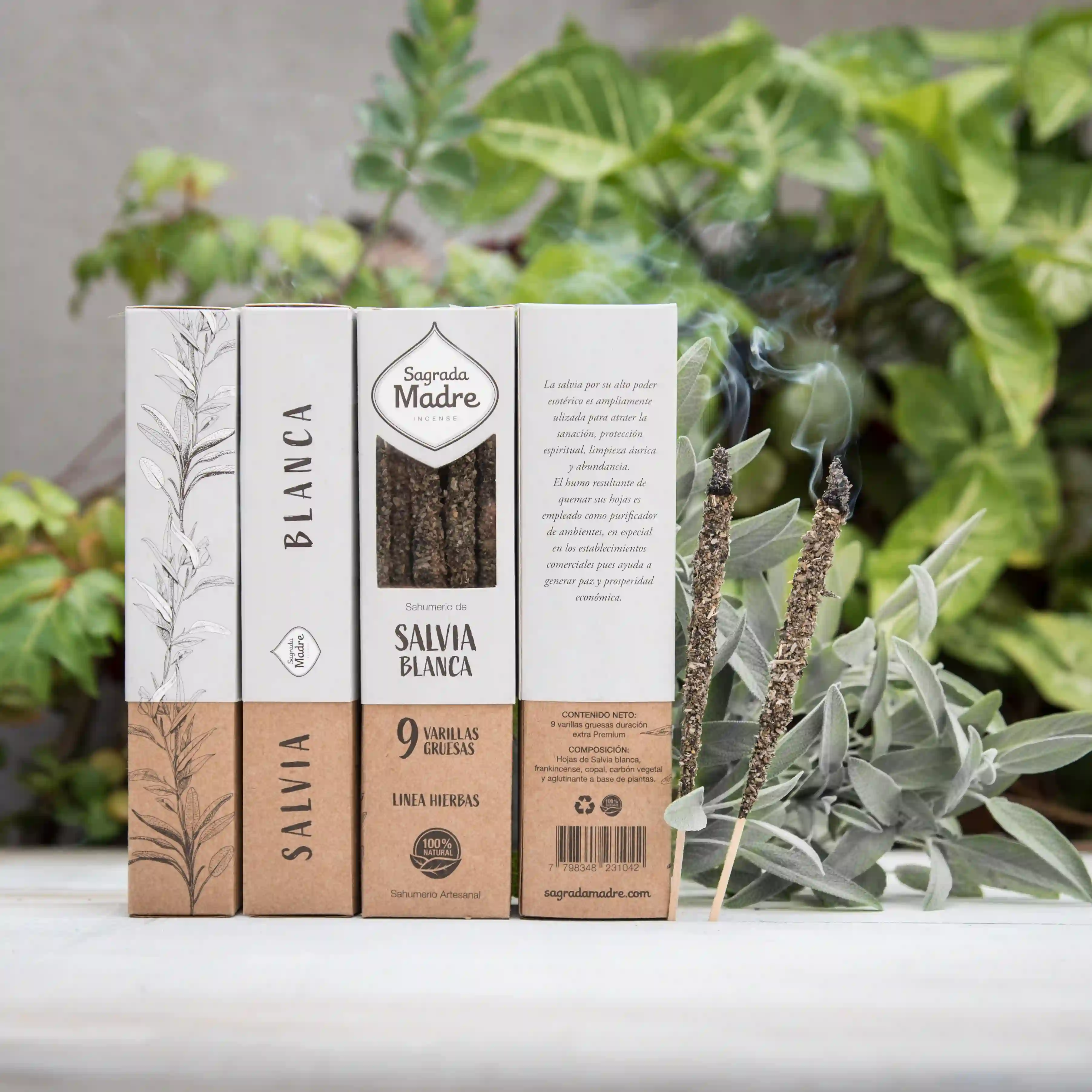 Bețișoare Parfumate Luxury Sagrada Madre Colecția Linea Hierbas – Salvia Blanca (White Sage) [1]