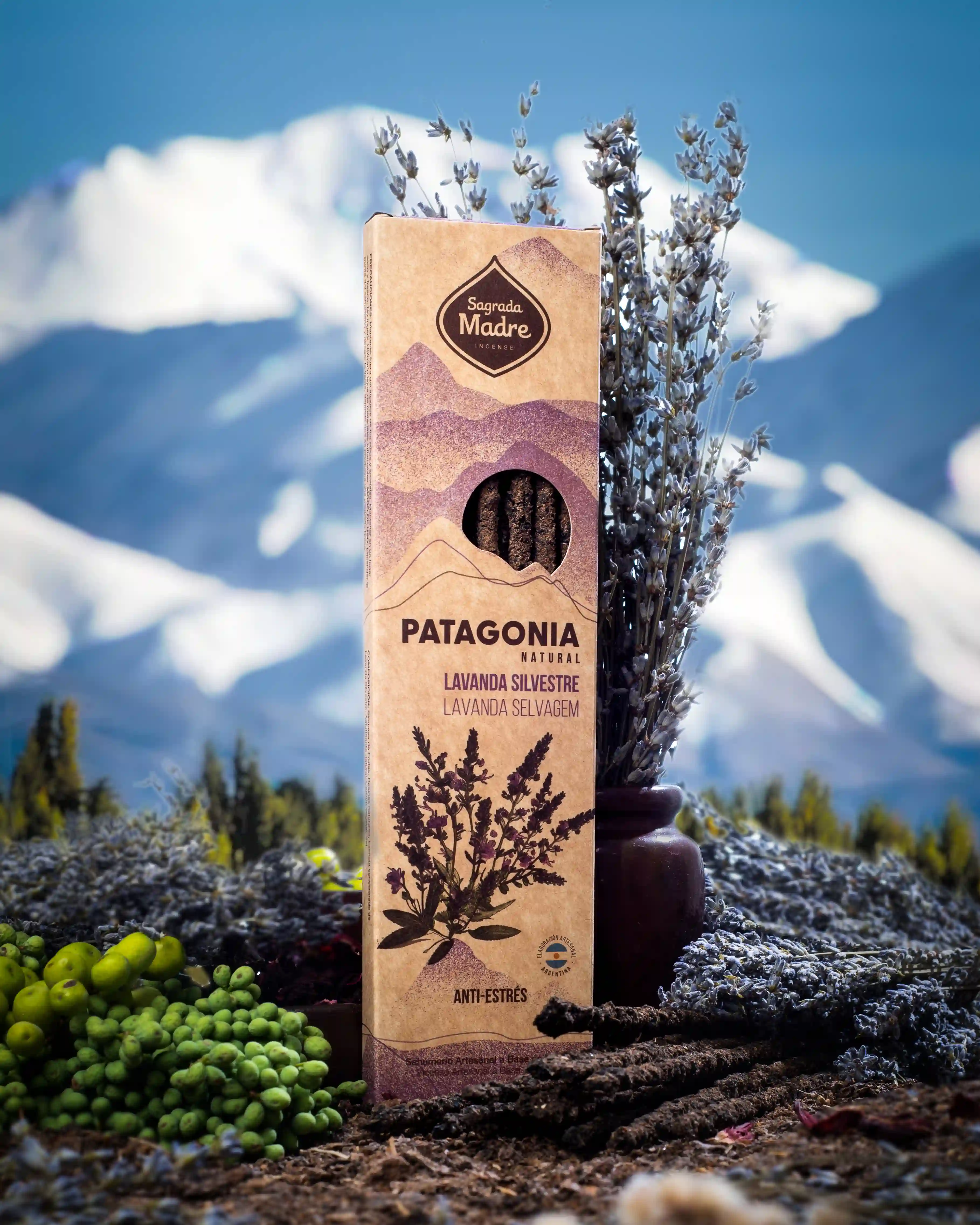 ZEN - Bețișoare Parfumate Luxury Sagrada Madre Colecția Patagonia – Lavanda Silvestre (Anti-Stress)