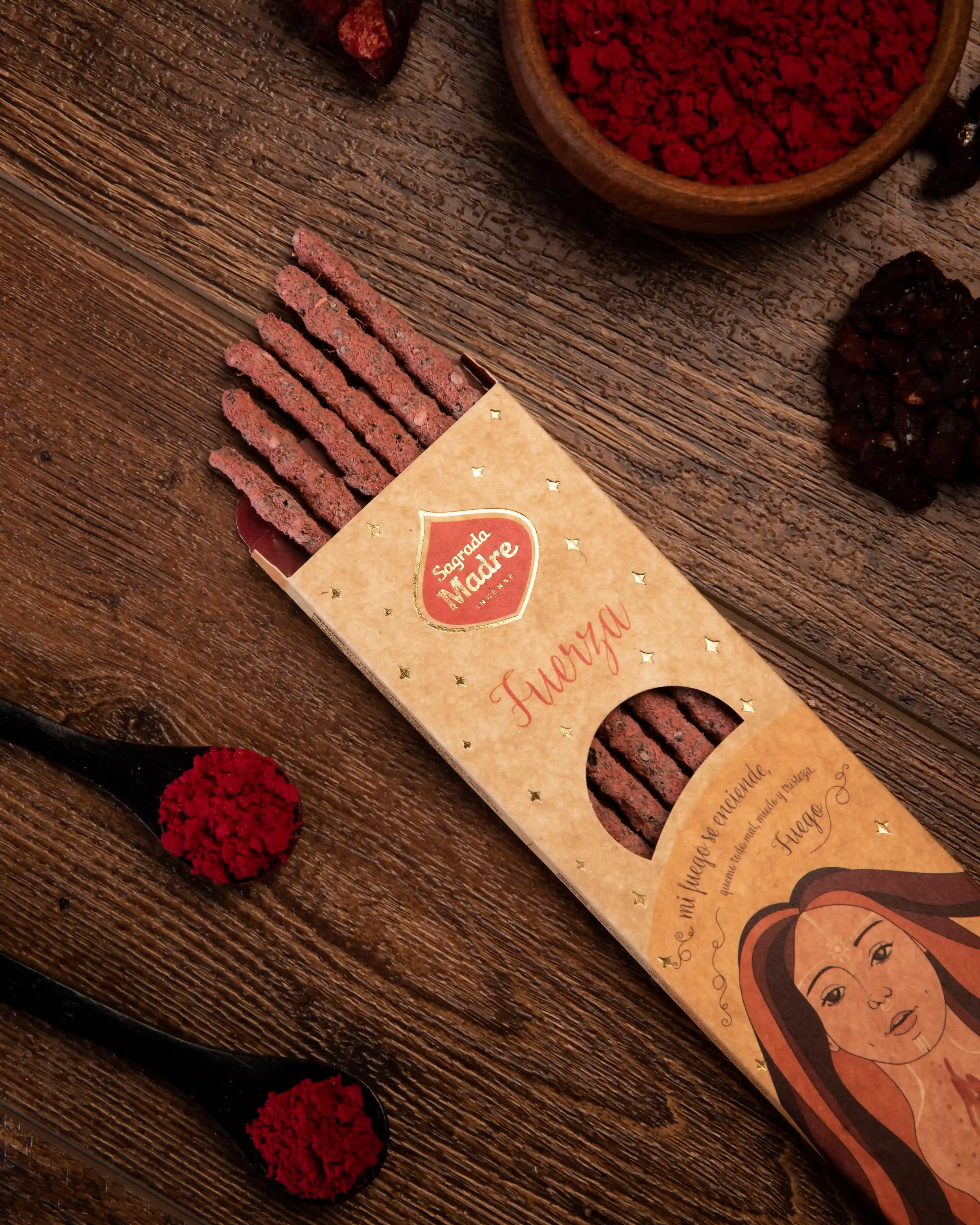 Bețișoare Parfumate Luxury Sagrada Madre Colecția 5 Elementos – Fuego (Dragon’s Blood) – Fuerza (Force) [4]